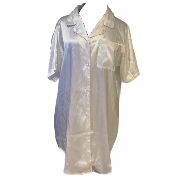 Vintage Satin pajama top nightgown M