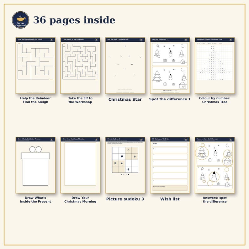 Christmas Kids Activity Pack Printable, 30 Activity Sheets, Mazes, Dot ...