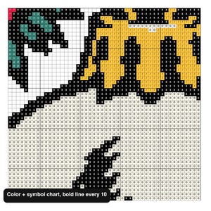 Close-up of the color and symbol chart for the skull ornament pattern