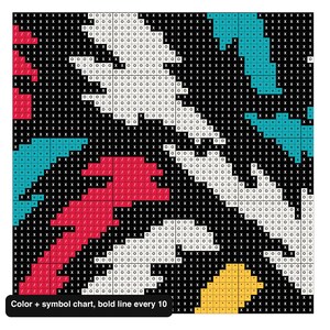 Close-up of the color and symbol chart for the owl pattern