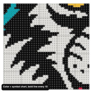Close-up of the color and symbol chart for the wolf head pattern
