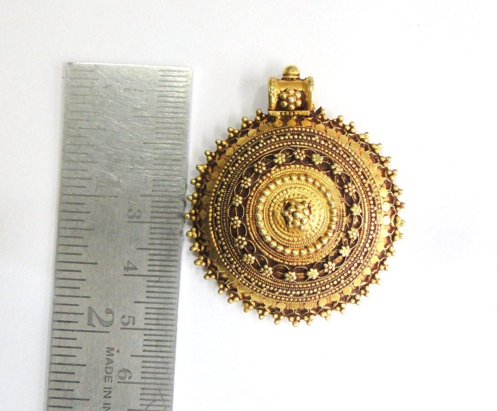 Vintage Antique Solid 18K Gold Jewelry Handmade Pendant Amulet Etsy