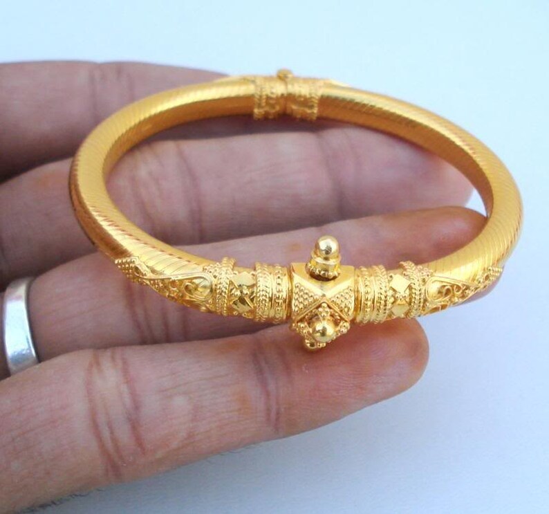 Vintage Antique Solid 22 Carat Gold Bracelet Bangle Rajasthan India Bb Ecl Etsy