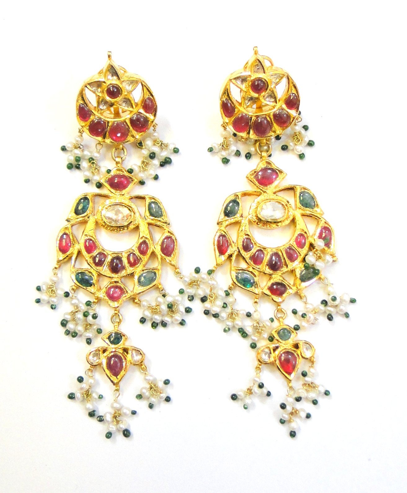 Vintage Antique Solid 20k Gold Jewelry Diamond Polki Emerald Etsy UK