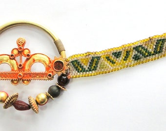 Antico etnico tribale 18 K oro gioielli vintage anello al naso Nath India