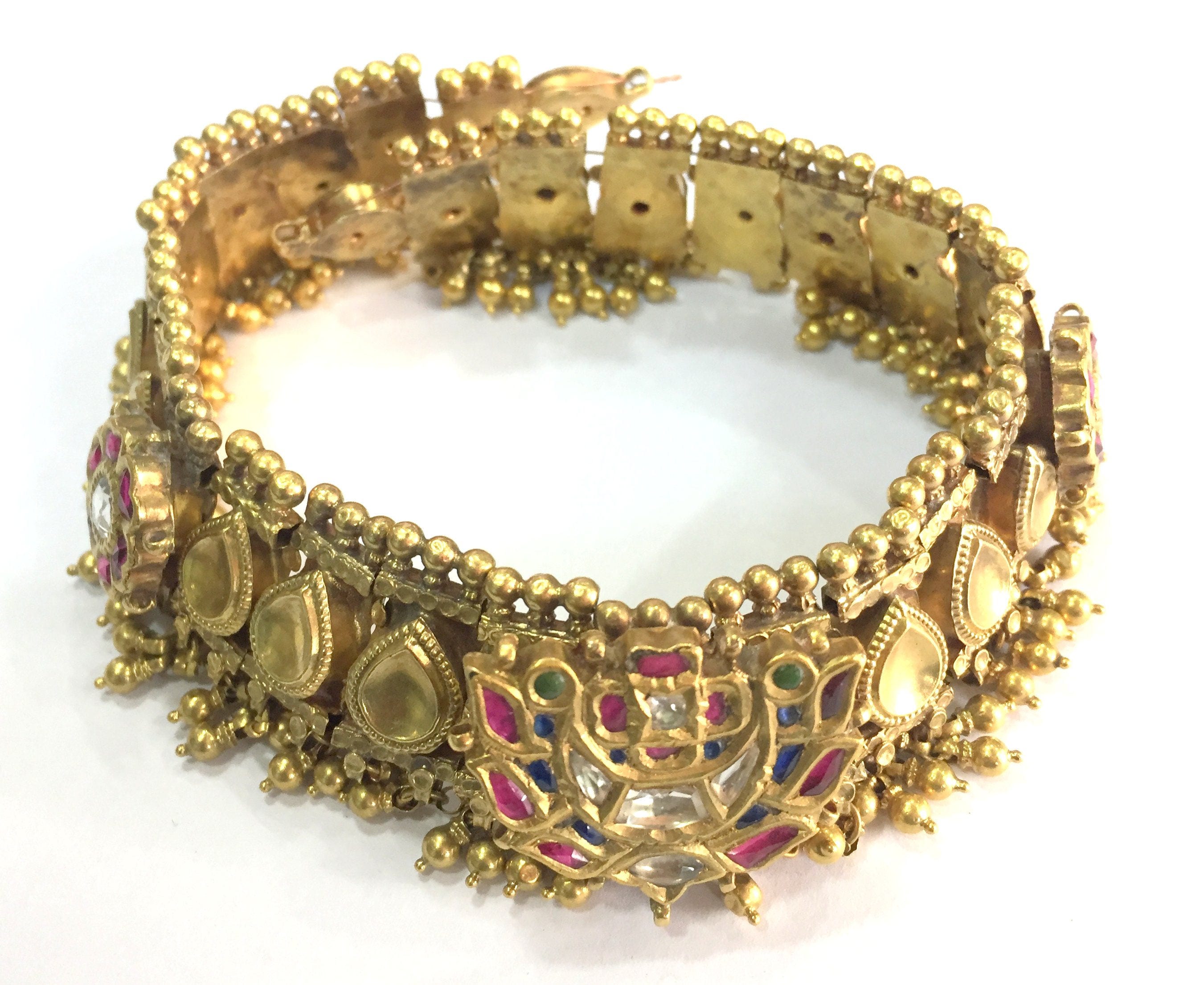 Vintage Antique Ethnic Tribal 22k Gold Jewelry tushi Necklace