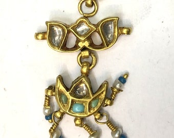 Vintage antique Handmade 18k Gold jewelry Forhead ornament tika