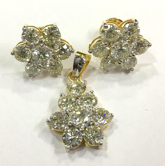 Vintage antique 14K Gold jewelry Diamond polki Pe… - image 1