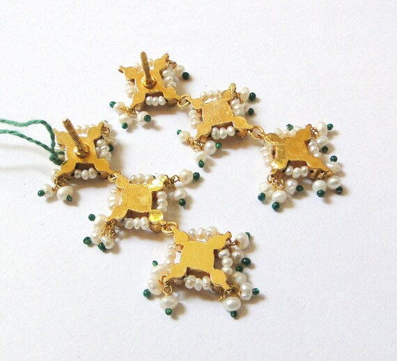 Vintage antique Solid 20K Gold jewelry Emerald Ru… - image 4