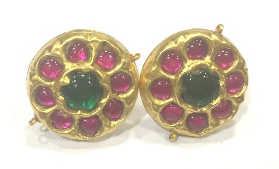 Vintage antique Handmade 20K Gold jewelry Ruby Em… - image 1