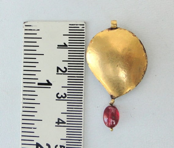 Vintage Antique 20k Gold Diamond Polki Pendant Am… - image 3