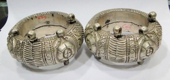 Rare! Antique ethnic tribal old silver Bracelet B… - image 1