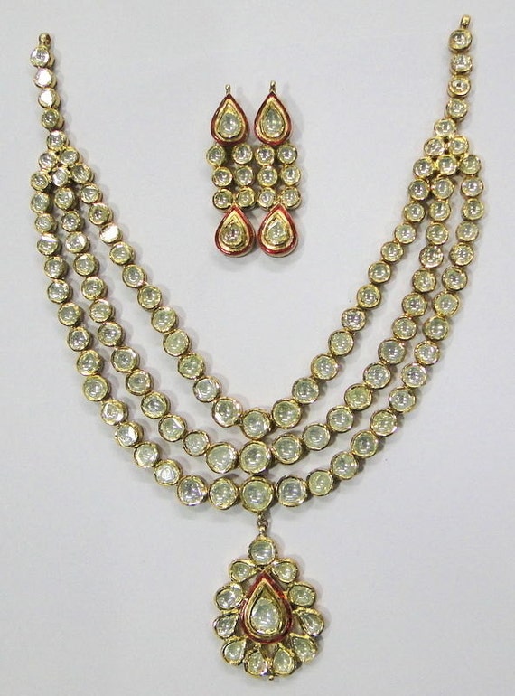 Vintage antique enamel work Solid 20K Gold diamond