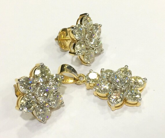 Vintage antique 14K Gold jewelry Diamond polki Pe… - image 5