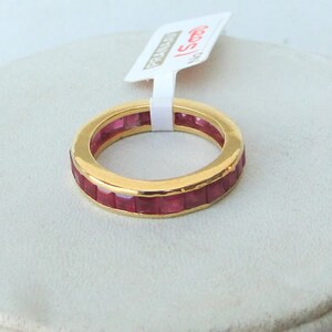 Fabulous Solid 14 K yellow Gold Ruby Gemstone Ring india image 1