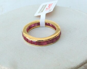 Fabulous! Solid 14 K yellow Gold Ruby Gemstone Ring india