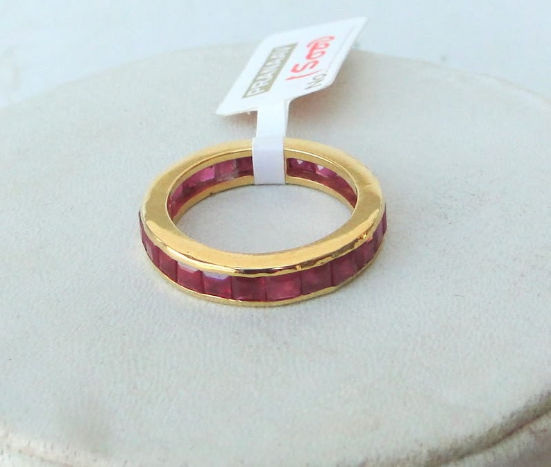 Fabulous Solid 14 K yellow Gold Ruby Gemstone Ring india image 1