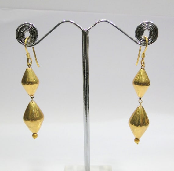 Vintage antique jewelry 20K Gold beads earring pai
