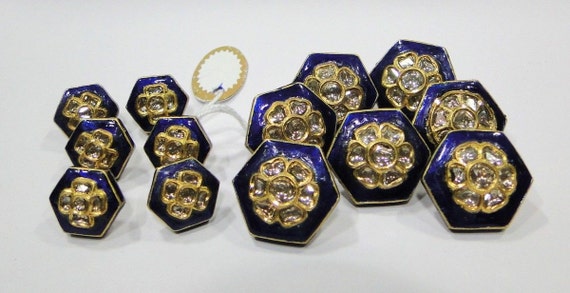 Vintage antique 22k Gold Diamond polki kundan enam