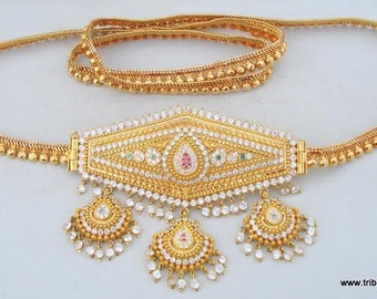 Vintage Antique Solid 22 Ct Gold Belt Belly Chain India