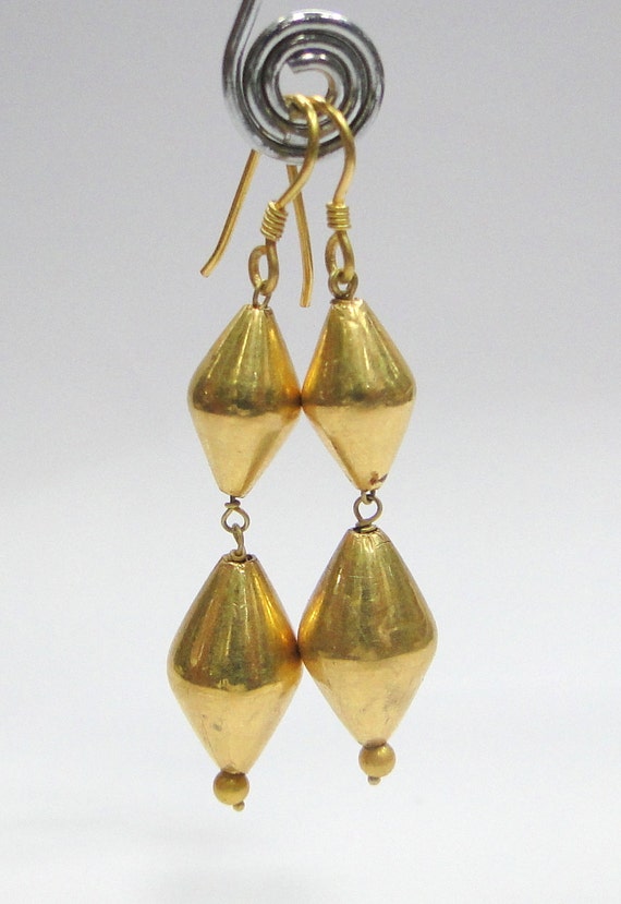 Vintage antique jewelry 20K Gold beads earring pa… - image 3