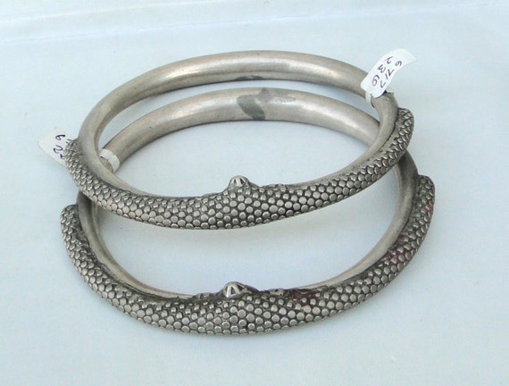 Vintage antique ethnic tribal old silver anklet up