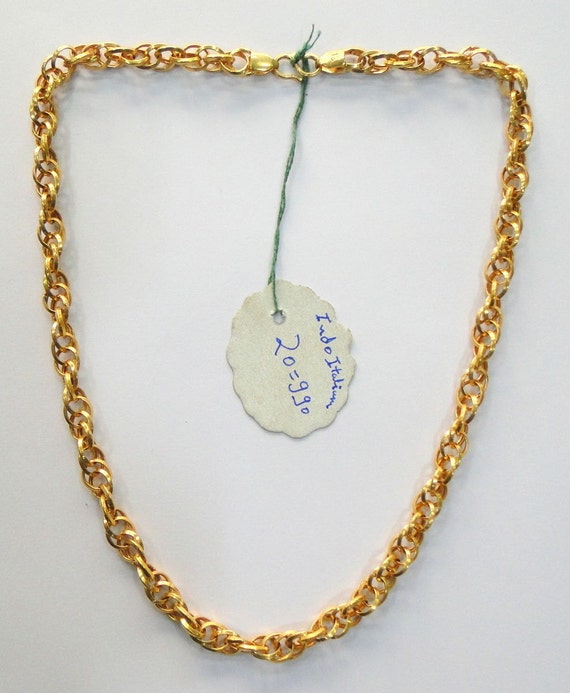 Vintage Antique Solid 20k Gold Link Chain Necklac… - image 1