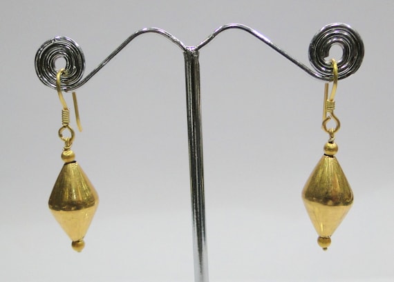 Vintage antique jewelry 20K Gold beads earring pa… - image 1