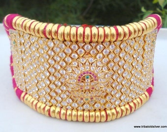 Vintage Antique Solid 22 Ct Gold Armlet Bracelet Bangle Rajasthan India