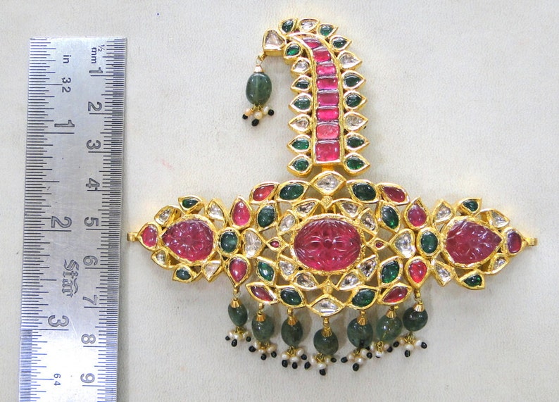 Vintage 20 Carat Gold 'Sarpech' TURBAN ORNAMENT FROM Rajasthan India image 4