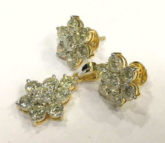 Vintage antique 14K Gold jewelry Diamond polki Pe… - image 4