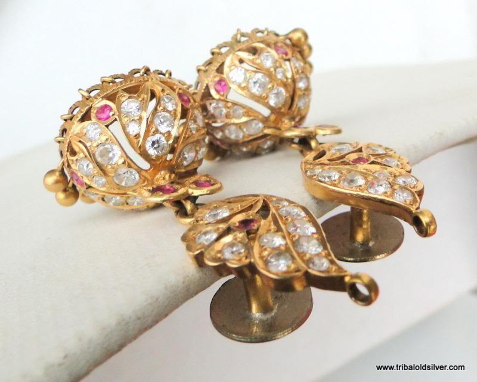 Vintage Antique Solid 20 K Gold Earring Pair Dangle India Etsy