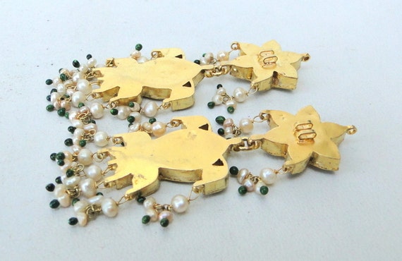 Vintage Antique 20k Gold Diamond Polki Earring Pa… - image 5