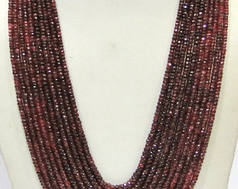 Fabulous 10 strand natural spinel Ruby Gemstone beads necklace strands India