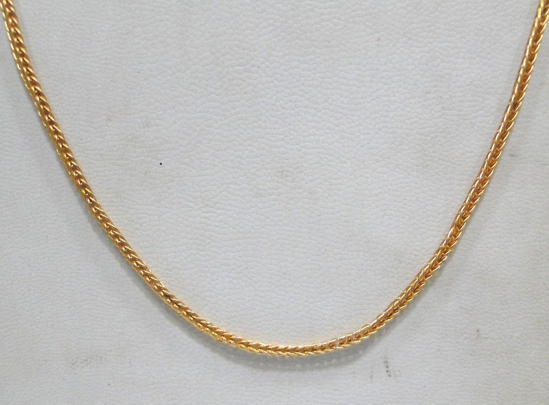 Vintage Antique 22 K Gold Handmade Rope Chain Necklace Rajasthan India ...