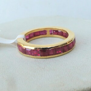 Fabulous Solid 14 K yellow Gold Ruby Gemstone Ring india image 5