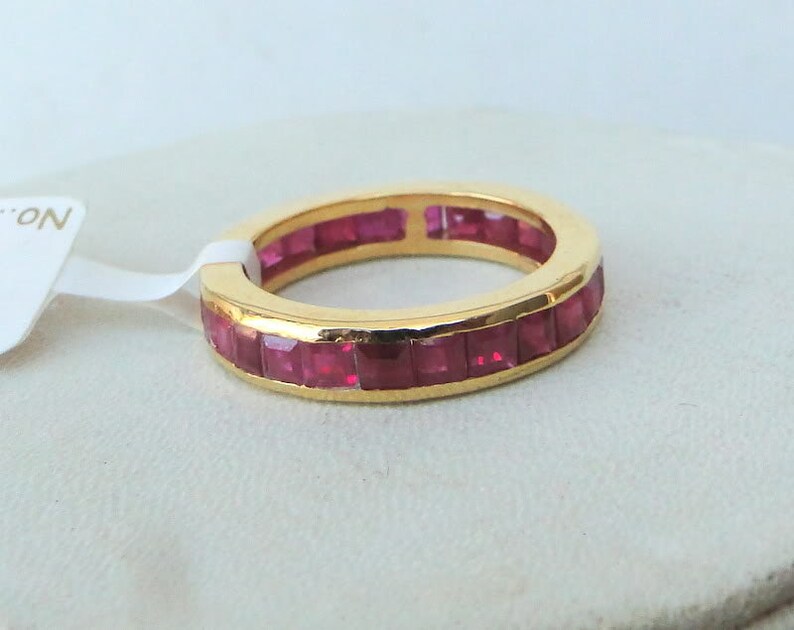 Fabulous Solid 14 K yellow Gold Ruby Gemstone Ring india image 5