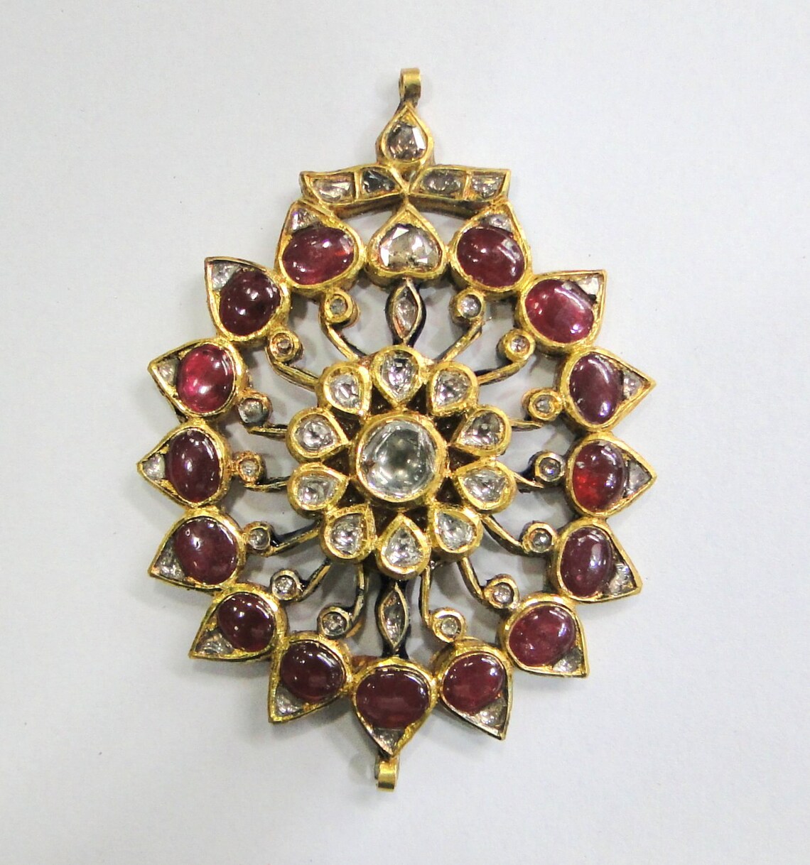 Vintage Antique Solid 20k Gold Jewelry Diamond Polki Ruby Etsy Norway