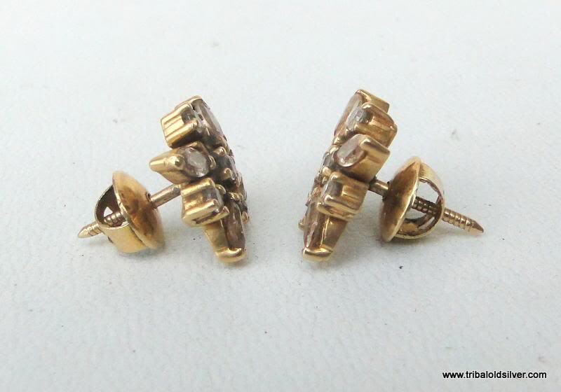 Vintage Antique Solid 20 K Gold Jewelry Stud Earring Pair Etsy