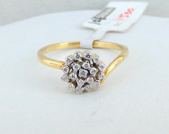 14 K Solid Gold Diamond Gemstone Ring Rajasthan India