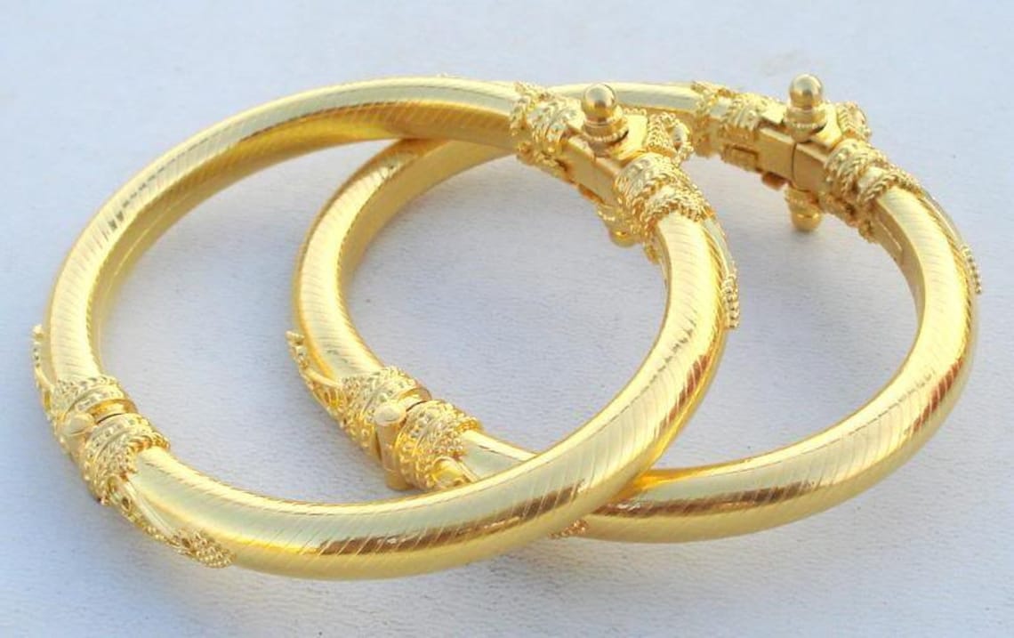 Buy Vintage Antique Solid 22 Carat Gold Bracelet Bangle Pair Online in