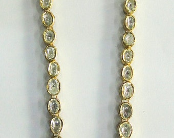 Vintage antique Solid 18K Gold jewelry Diamond Polki Necklace pendant India