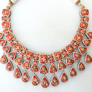 Vintage Antique 20k Gold Diamond Polki Kundan Necklace Karnataka South India image 3