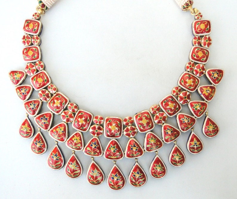 Vintage Antique 20k Gold Diamond Polki Kundan Necklace Karnataka South India image 3