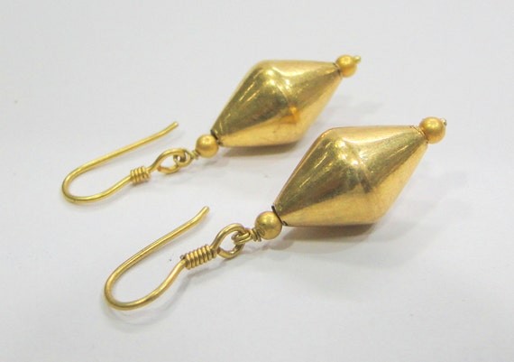 Vintage antique jewelry 20K Gold beads earring pa… - image 3