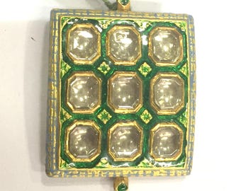Vintage antique 20K Gold Jewelry Gemstones Enamel Work Armlet Bracelet