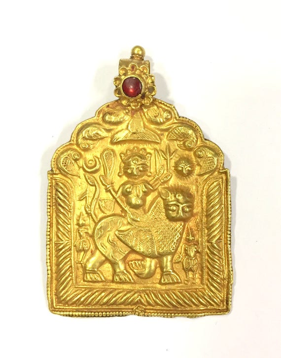 durga devi locket gold