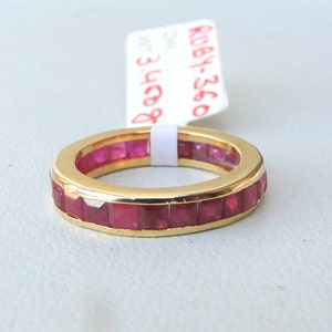 Fabulous Solid 14 K yellow Gold Ruby Gemstone Ring india image 4