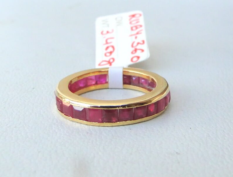 Fabulous Solid 14 K yellow Gold Ruby Gemstone Ring india image 4