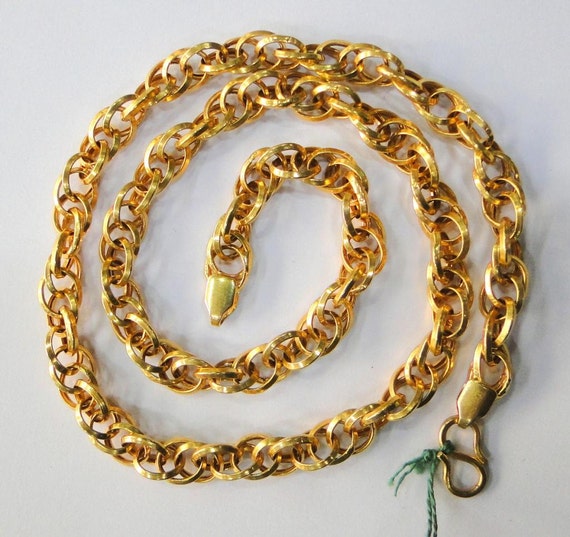 Vintage Antique Solid 20k Gold Link Chain Necklac… - image 4